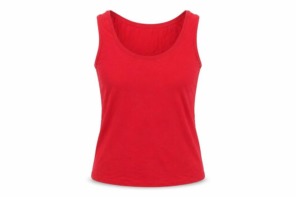 Oasis Womens Red Viscose Basic Tank Size S Collared