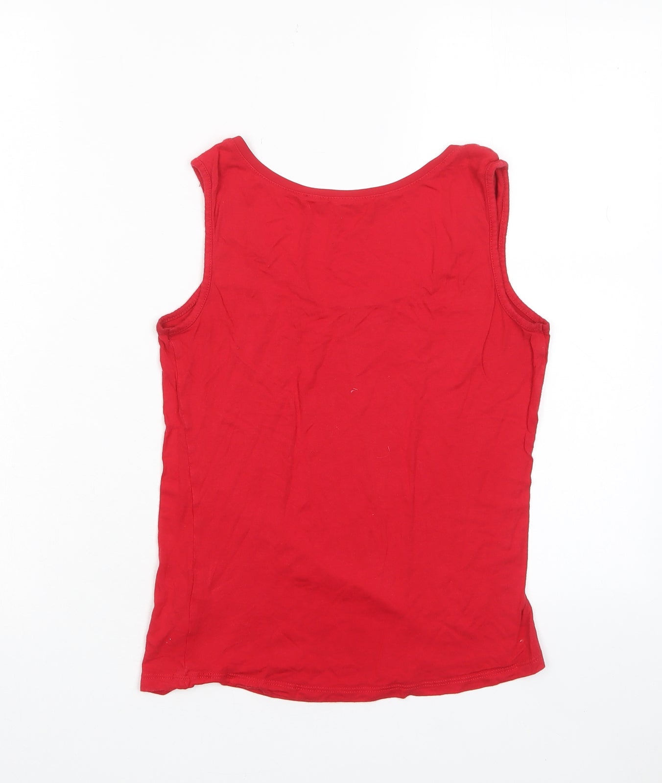 Oasis Womens Red Viscose Basic Tank Size S Collared