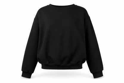 Glamify Womens Black Cotton Pullover Sweatshirt Size M Pullover