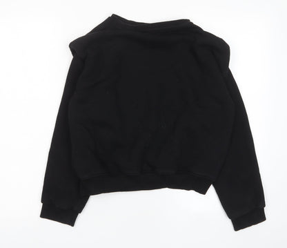 Glamify Womens Black Cotton Pullover Sweatshirt Size M Pullover