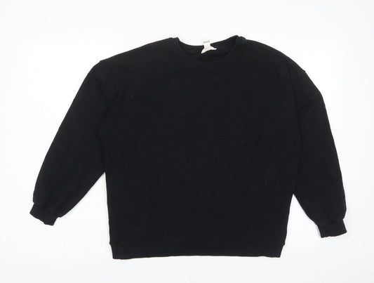 River Island Womens Black Cotton Pullover Sweatshirt Size S Pullover