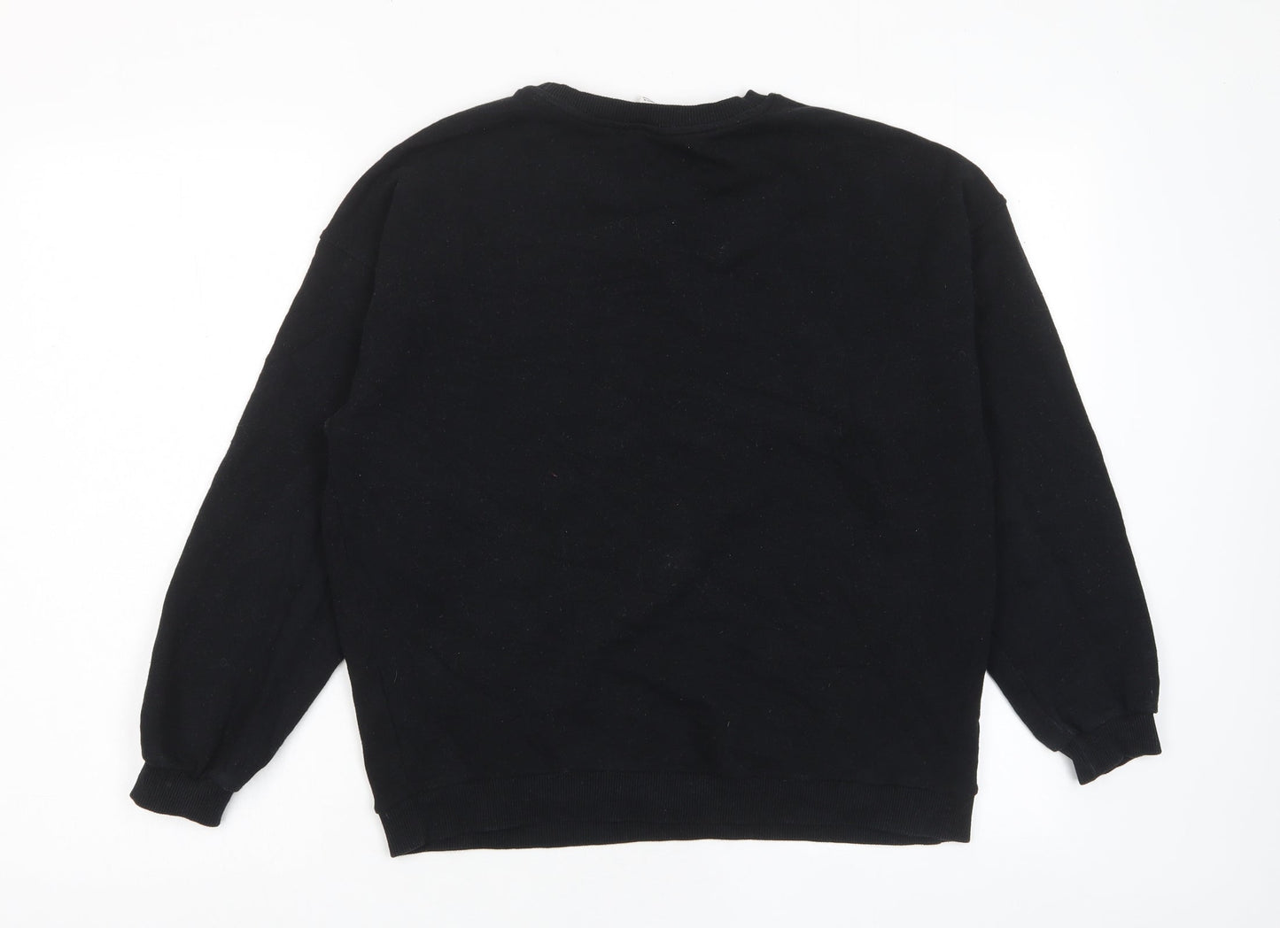 River Island Womens Black Cotton Pullover Sweatshirt Size S Pullover