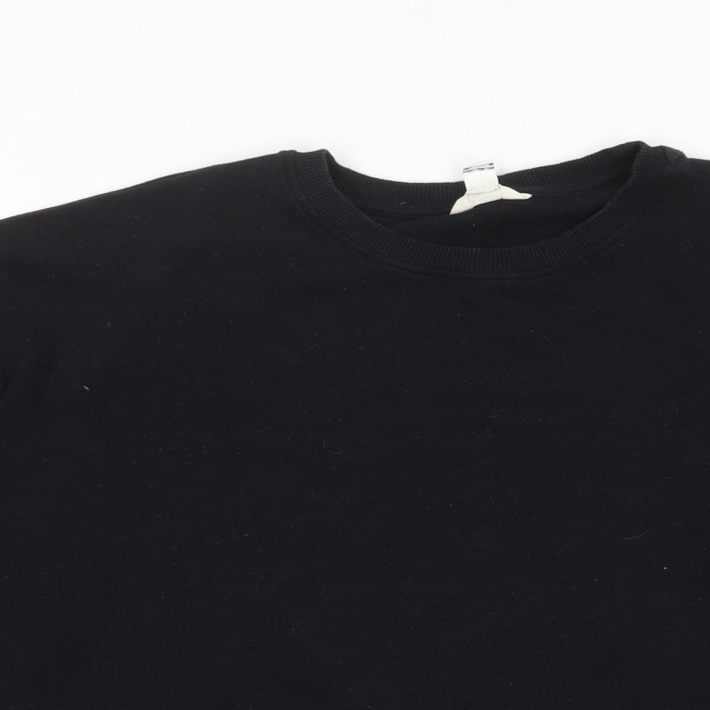 River Island Womens Black Cotton Pullover Sweatshirt Size S Pullover