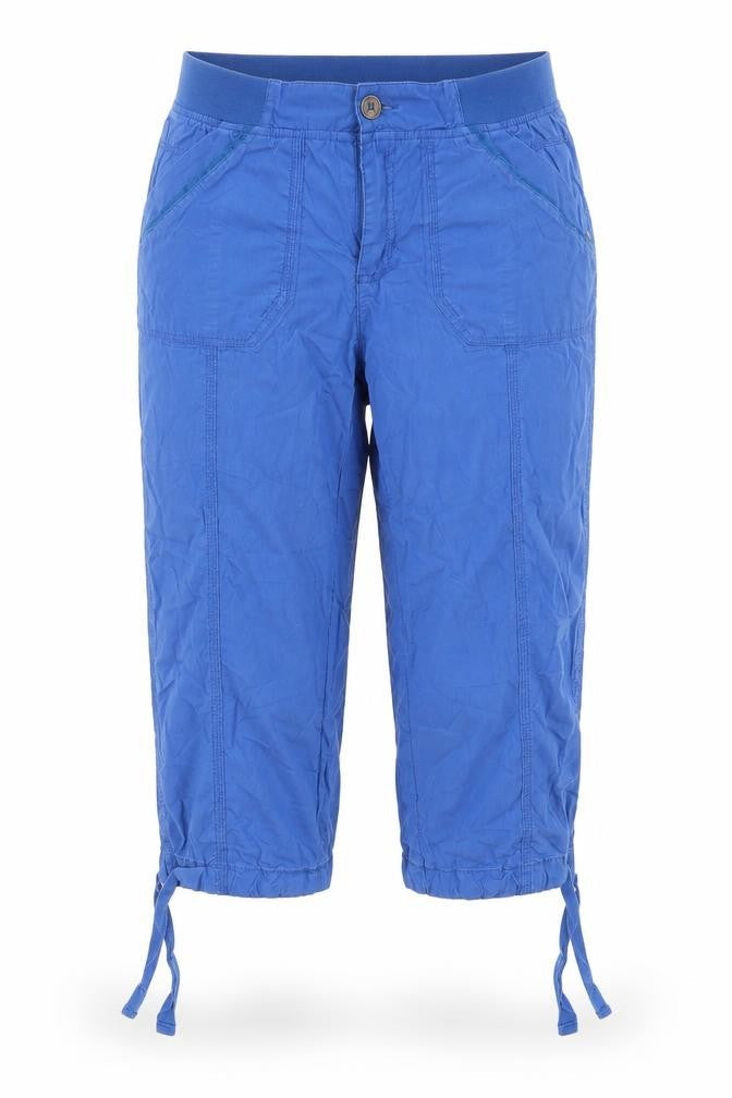 Fragile Womens Blue Cotton Cropped Trousers Size 30 in L20 in Regular Zip - Pockets