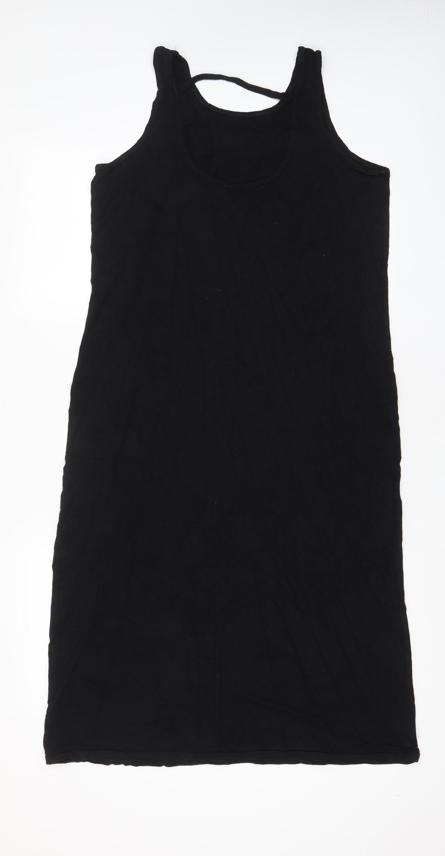 Sparkle & Fade Womens Black Viscose A-Line Size M Scoop Neck Pullover