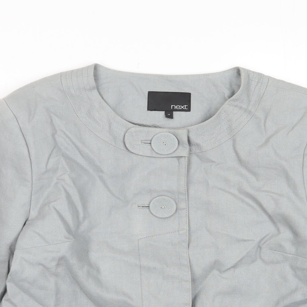 NEXT Womens Grey Jacket Size 12 Button - Pockets