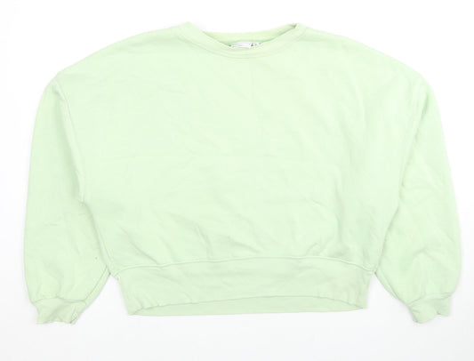 ASOS Womens Green Cotton Pullover Sweatshirt Size 6 Pullover
