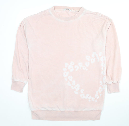 NEXT Womens Pink Cotton Pullover Sweatshirt Size M Pullover - Heart