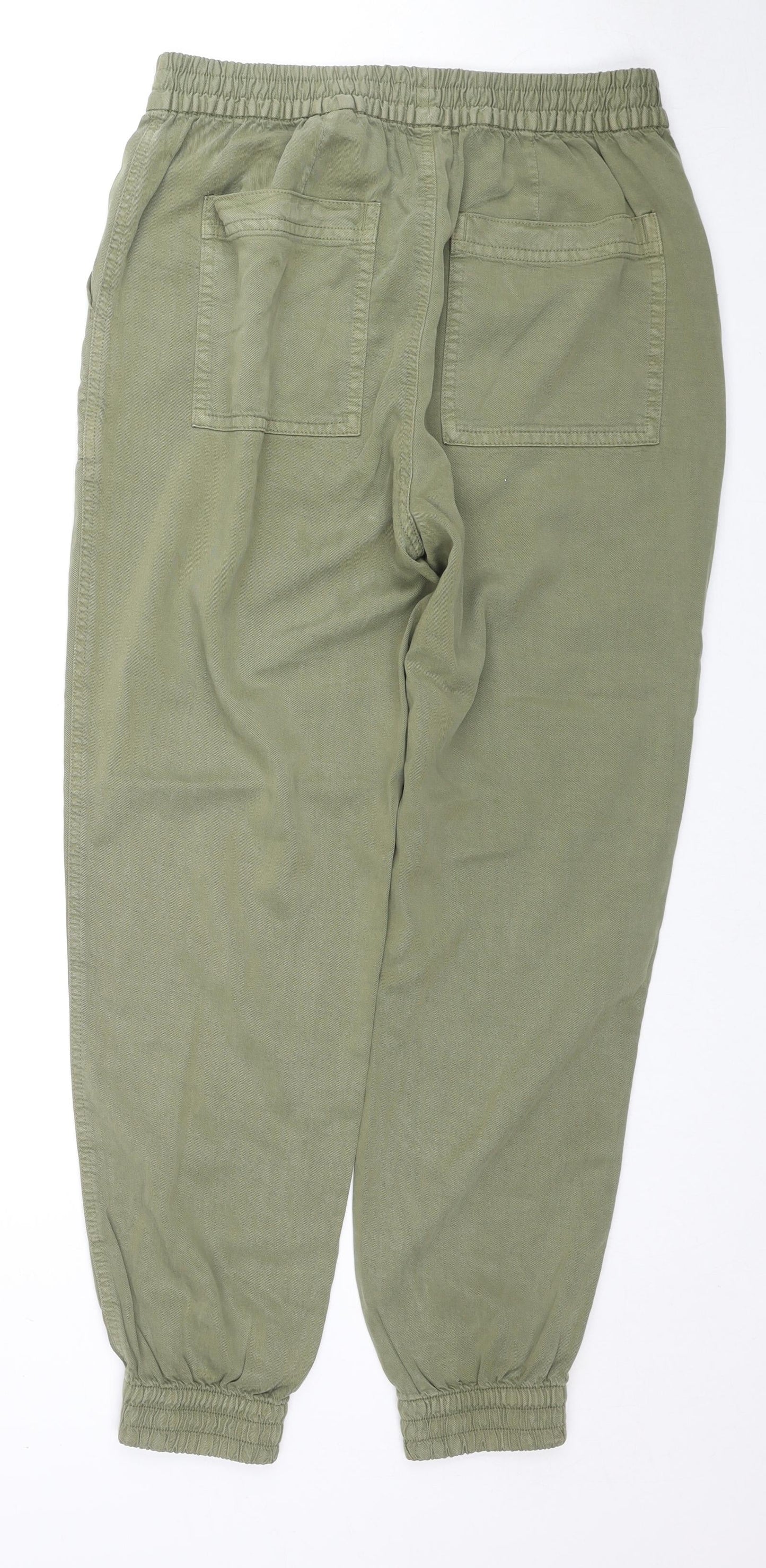 H&M Womens Green Lyocell Windbreaker Trousers Size M L30 in Regular