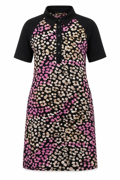 Next Womens Multicoloured Geometric Viscose A-Line Size 12 Collared Button