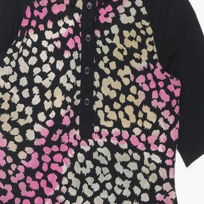 Next Womens Multicoloured Geometric Viscose A-Line Size 12 Collared Button