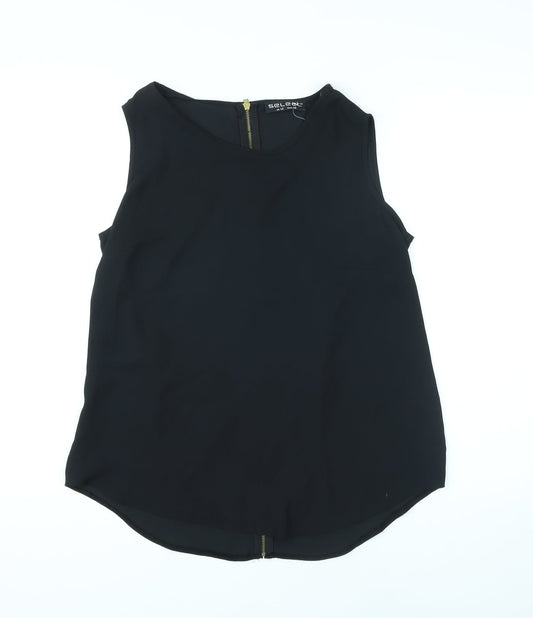 Select Womens Black Polyester Basic T-Shirt Size 12 Round Neck
