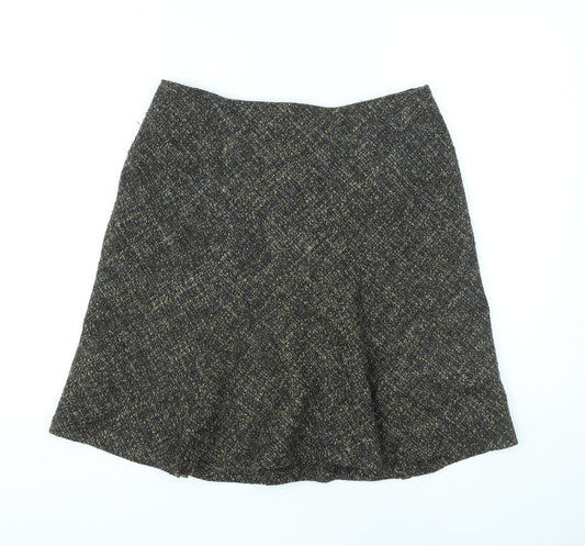 Nougat Womens Brown Wool A-Line Skirt Size 6 Zip