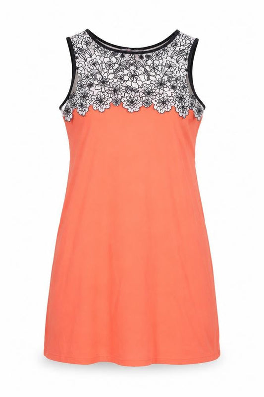 Lipsy Womens Orange Floral Polyester Tank Dress Size 14 Round Neck Zip