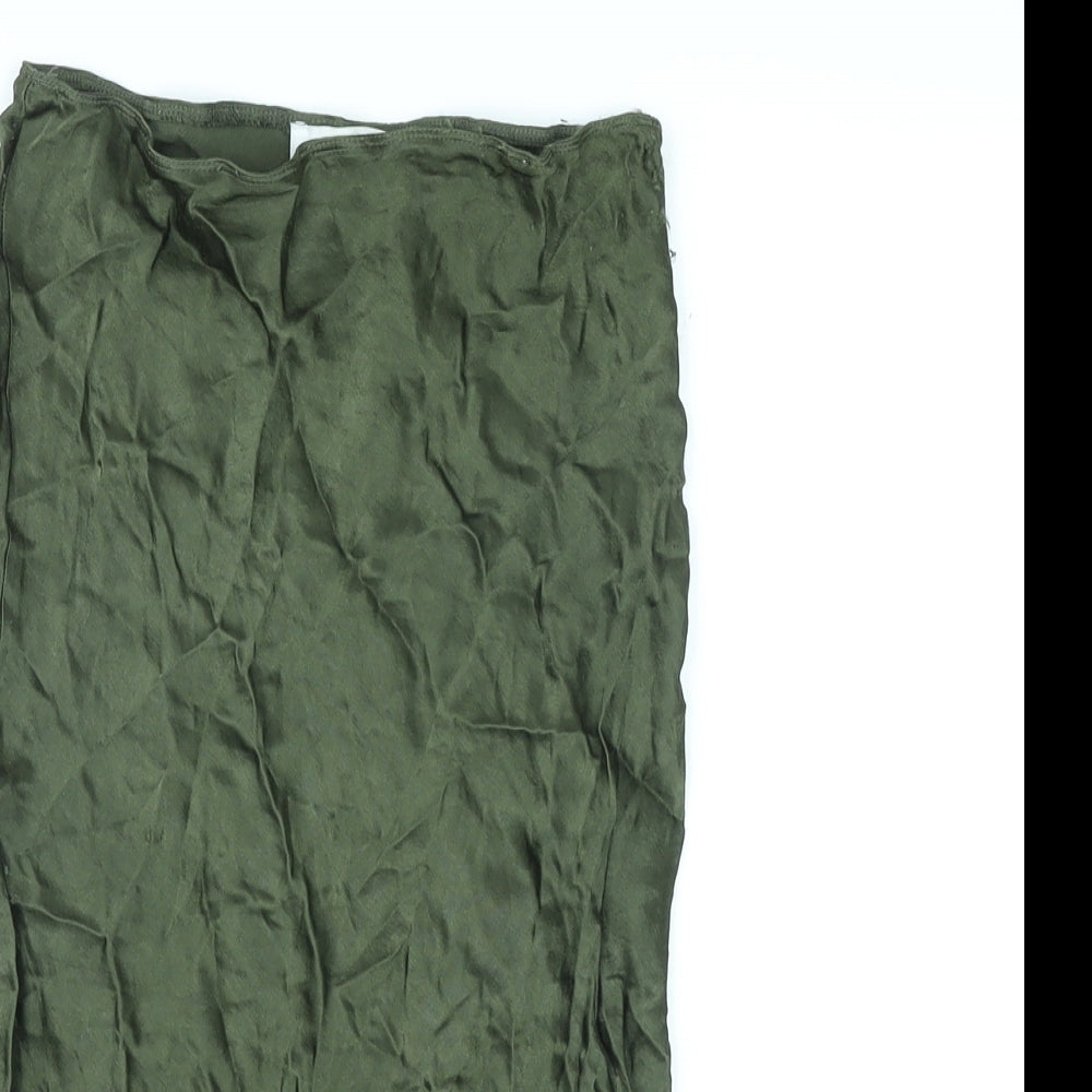 Topshop Womens Gold Viscose Straight & Pencil Skirt Size 6