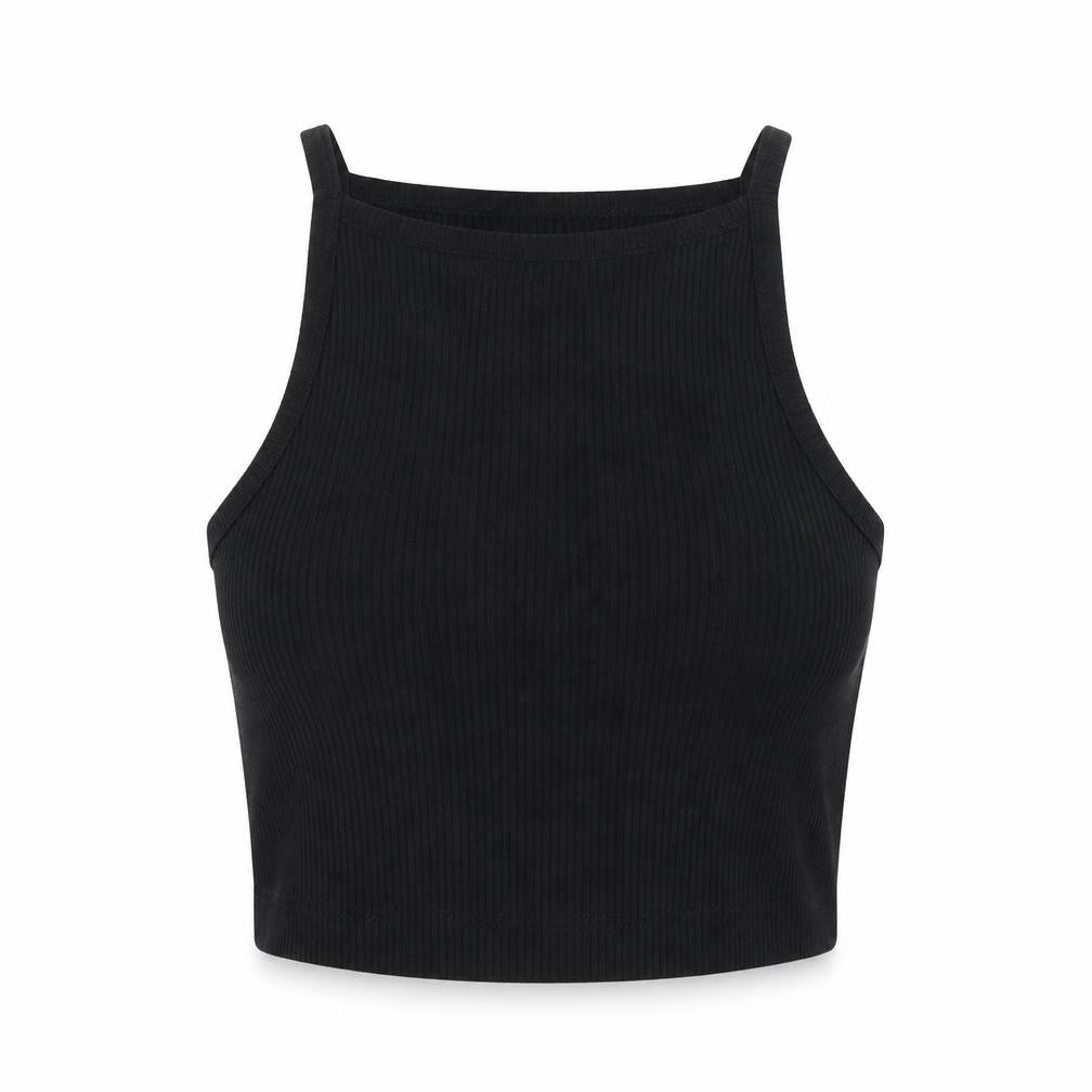 Marks & Spencer Womens Black Polyester Cropped Tank Size S Halter