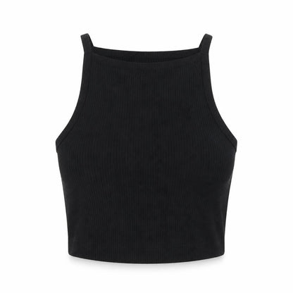 Marks & Spencer Womens Black Polyester Cropped Tank Size S Halter