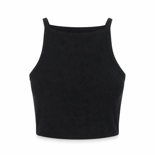 Marks and Spencer Womens Black Polyester Cropped Tank Size S Halter