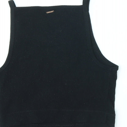 Marks & Spencer Womens Black Polyester Cropped Tank Size S Halter