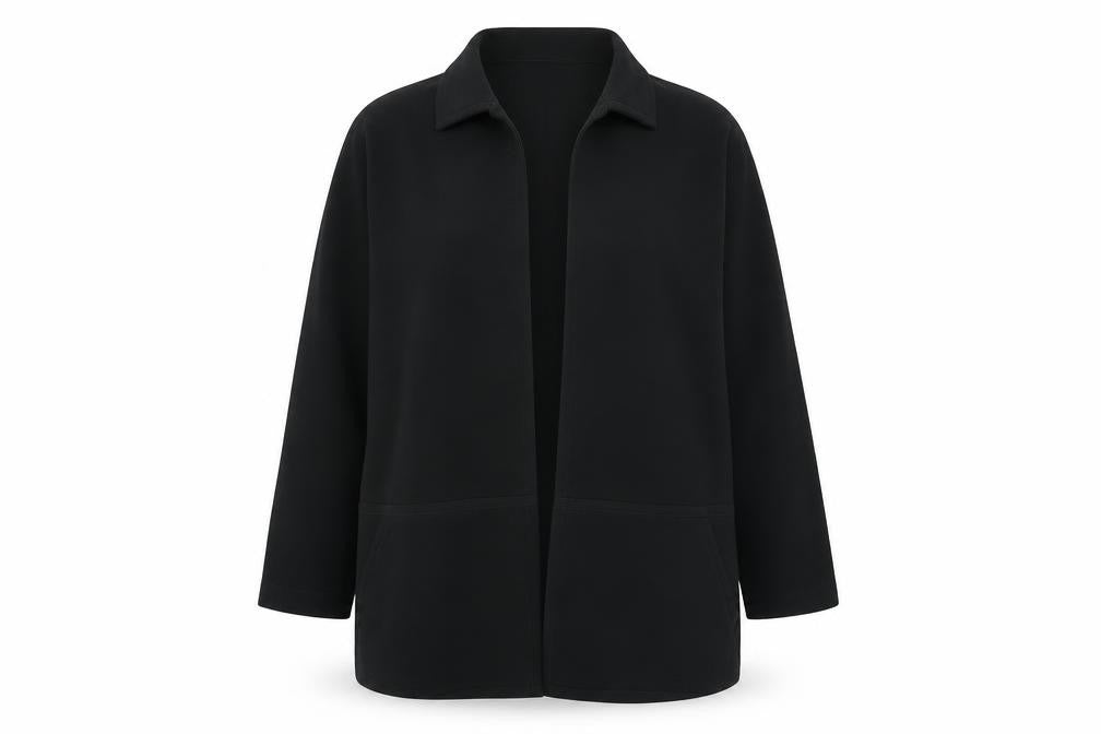 Platinum Womens Black Collared Polyester Cardigan Jumper Size 12