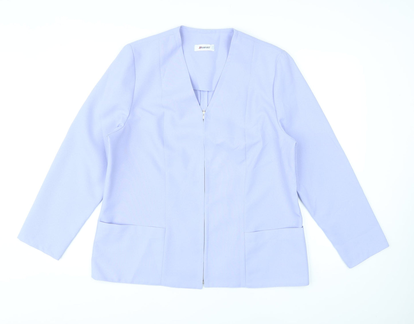 Damart Womens Purple Jacket Blazer Size 16 Zip - Shoulder pads