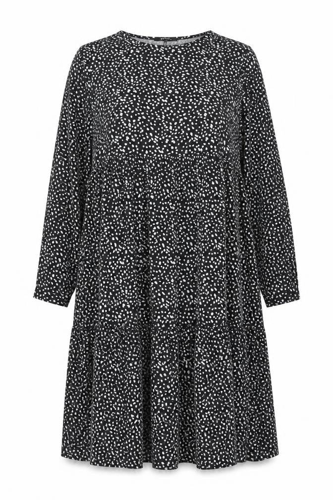 Evans Womens Black Polka Dot Polyester A-Line Size 20 Round Neck Pullover