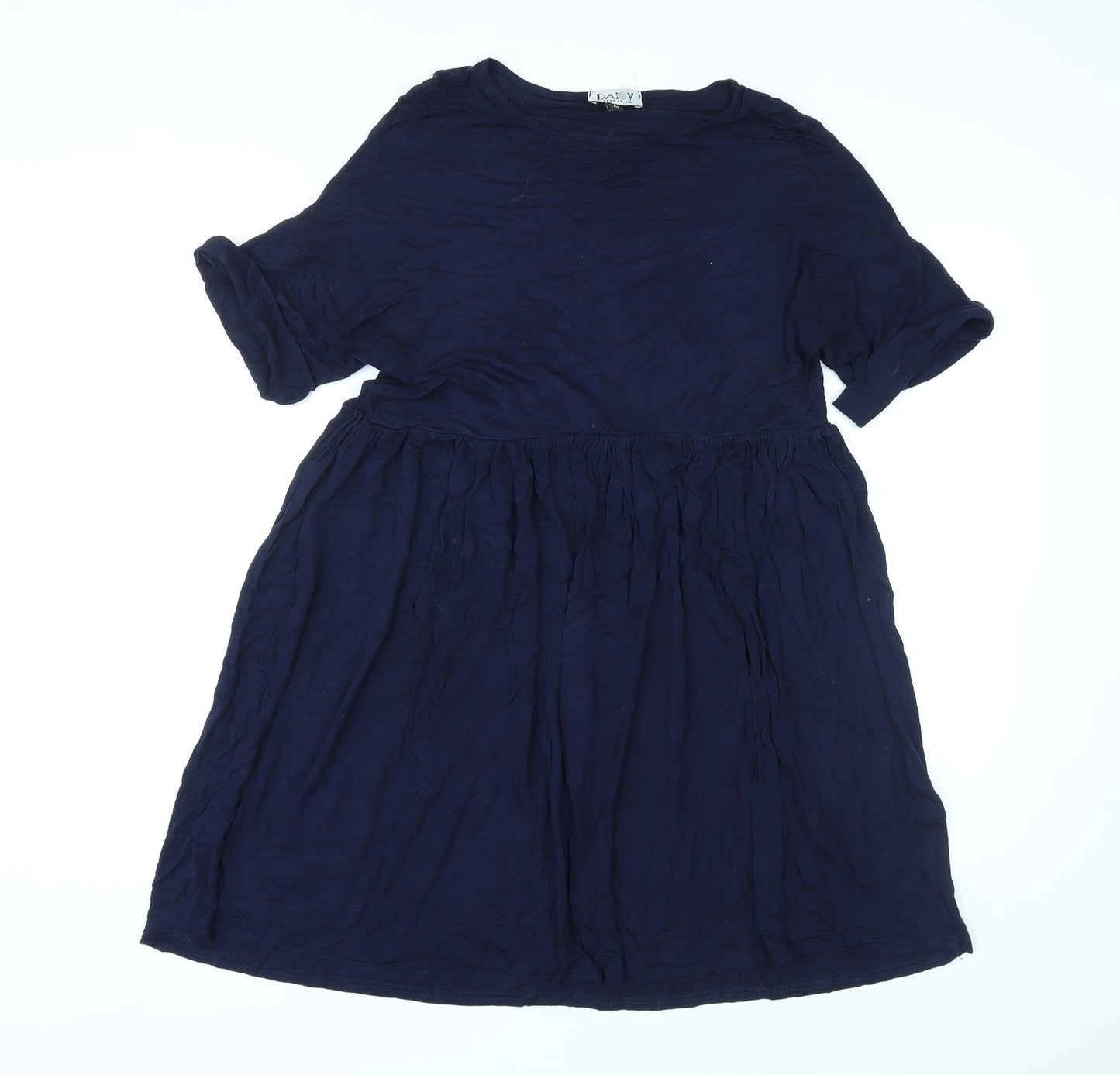Daisy Street Womens Blue Viscose A-Line Size M Round Neck Pullover