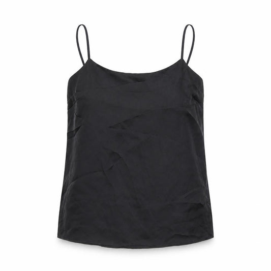 River Island Womens Black Polyester Camisole T-Shirt Size 12 Scoop Neck