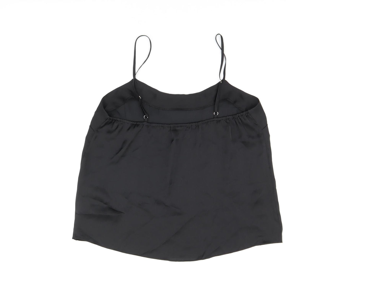 River Island Womens Black Polyester Camisole T-Shirt Size 12 Scoop Neck