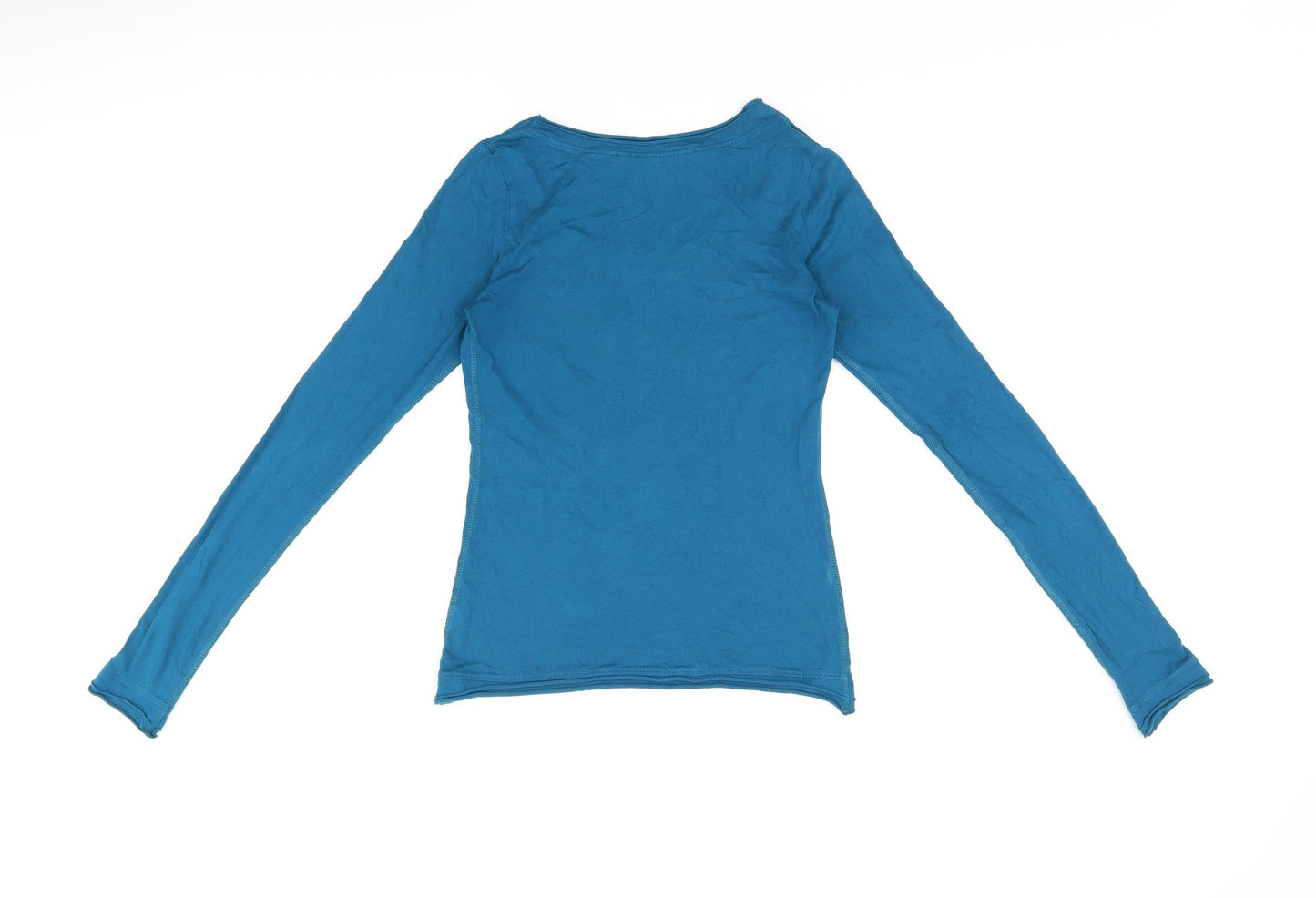 Cora Kemperman Womens Blue Cotton Basic T-Shirt Size XS Round Neck