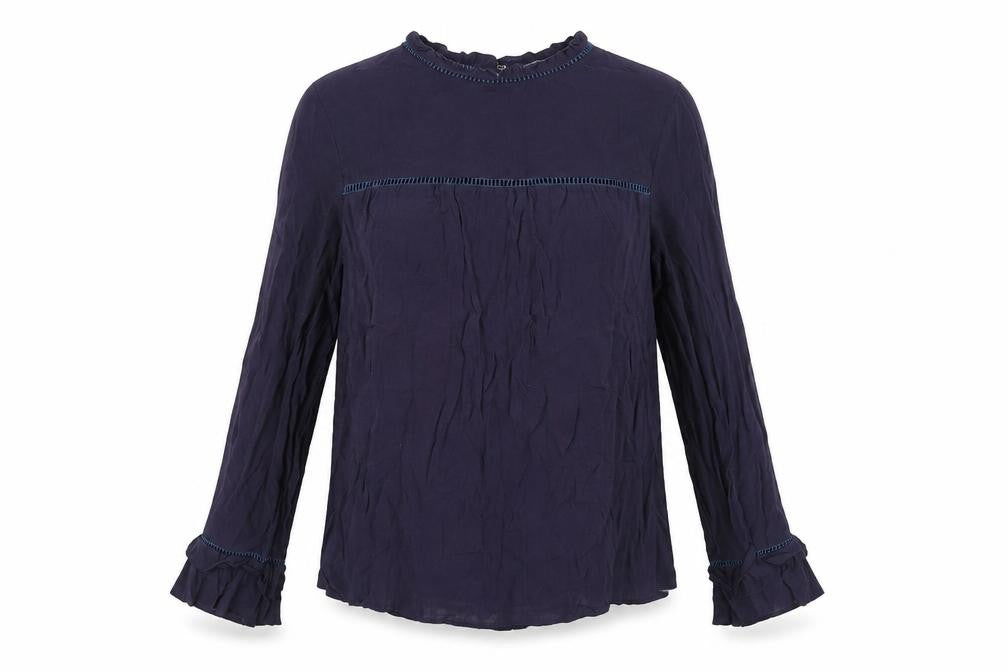 Art Love Womens Blue Viscose Basic T-Shirt Size L Round Neck