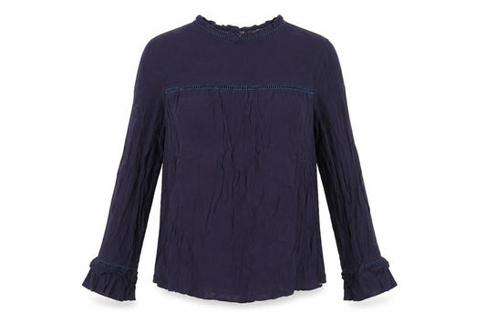 Art Love Womens Blue Viscose Basic T-Shirt Size L Round Neck