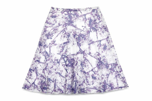 Marks & Spencer Womens White Floral Polyester Swing Skirt Size 10 Zip
