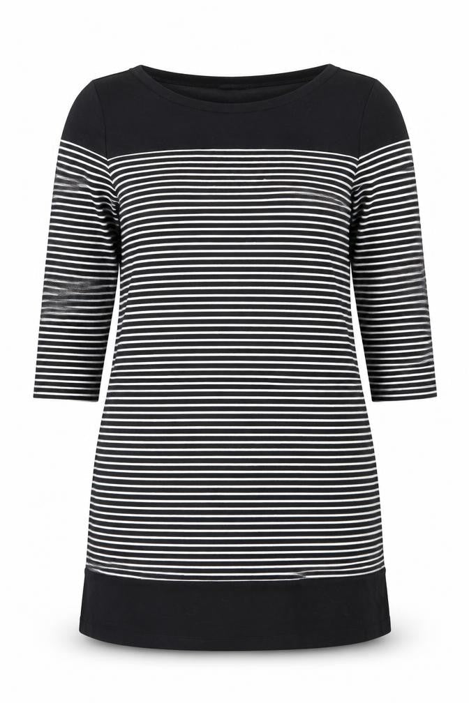 Gap Womens Black Striped Polyester Shift Size XL Boat Neck Pullover
