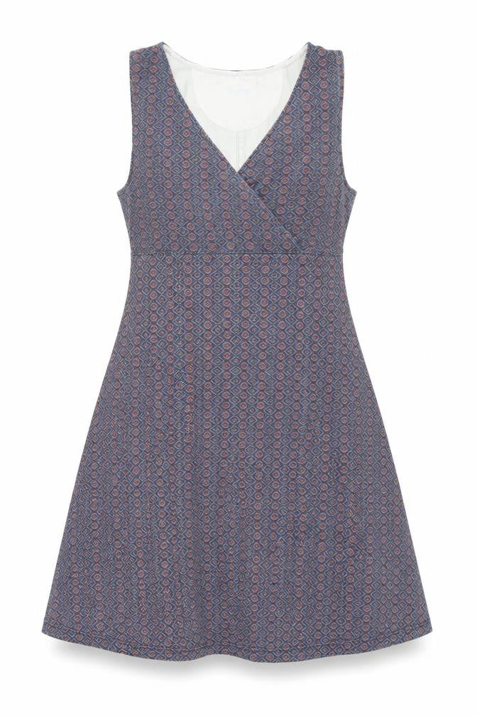 Ayacucho Womens Blue Geometric Viscose A-Line Size L V-Neck Pullover