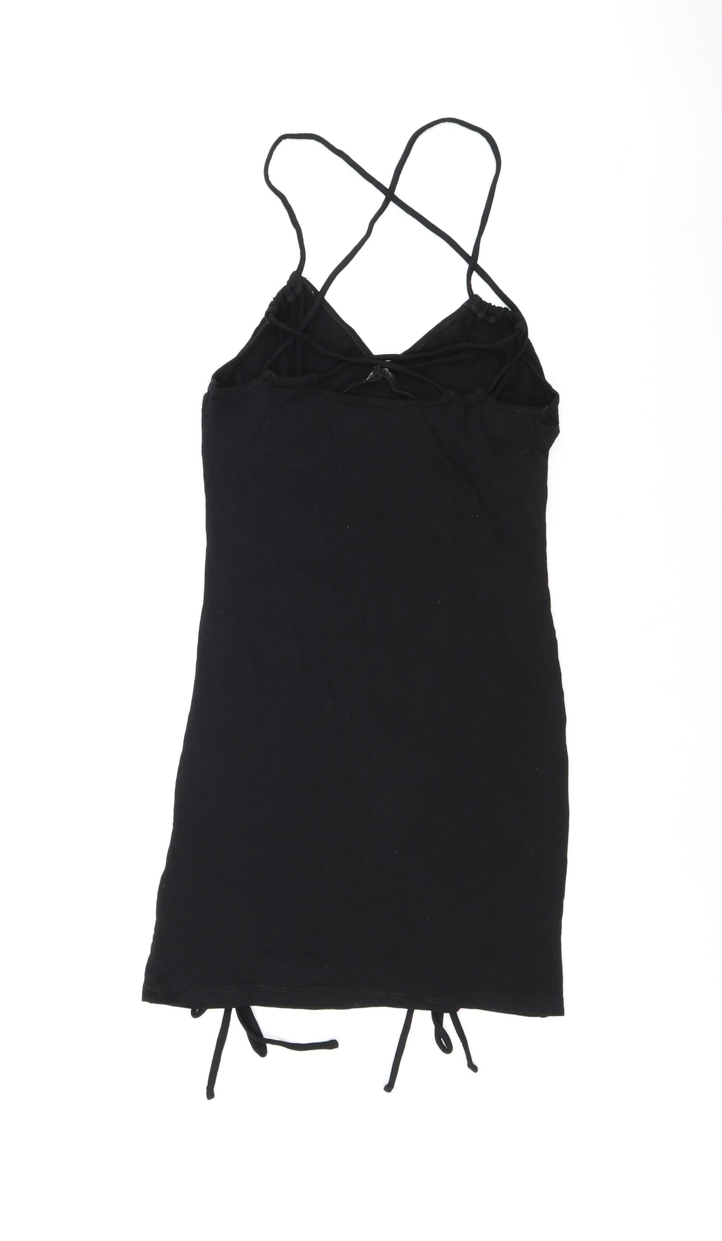 ASOS Womens Black Polyester Bodycon Size 10 V-Neck Pullover