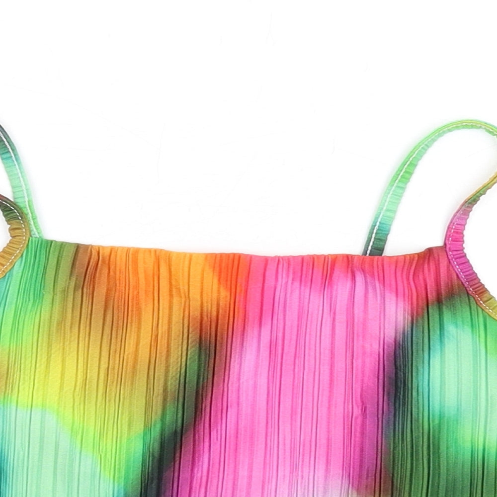 Pink Vanilla Womens Multicoloured Polyester Camisole T-Shirt Size M Square Neck