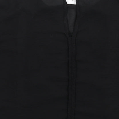 Zara Womens Black Viscose Basic T-Shirt Size S Round Neck