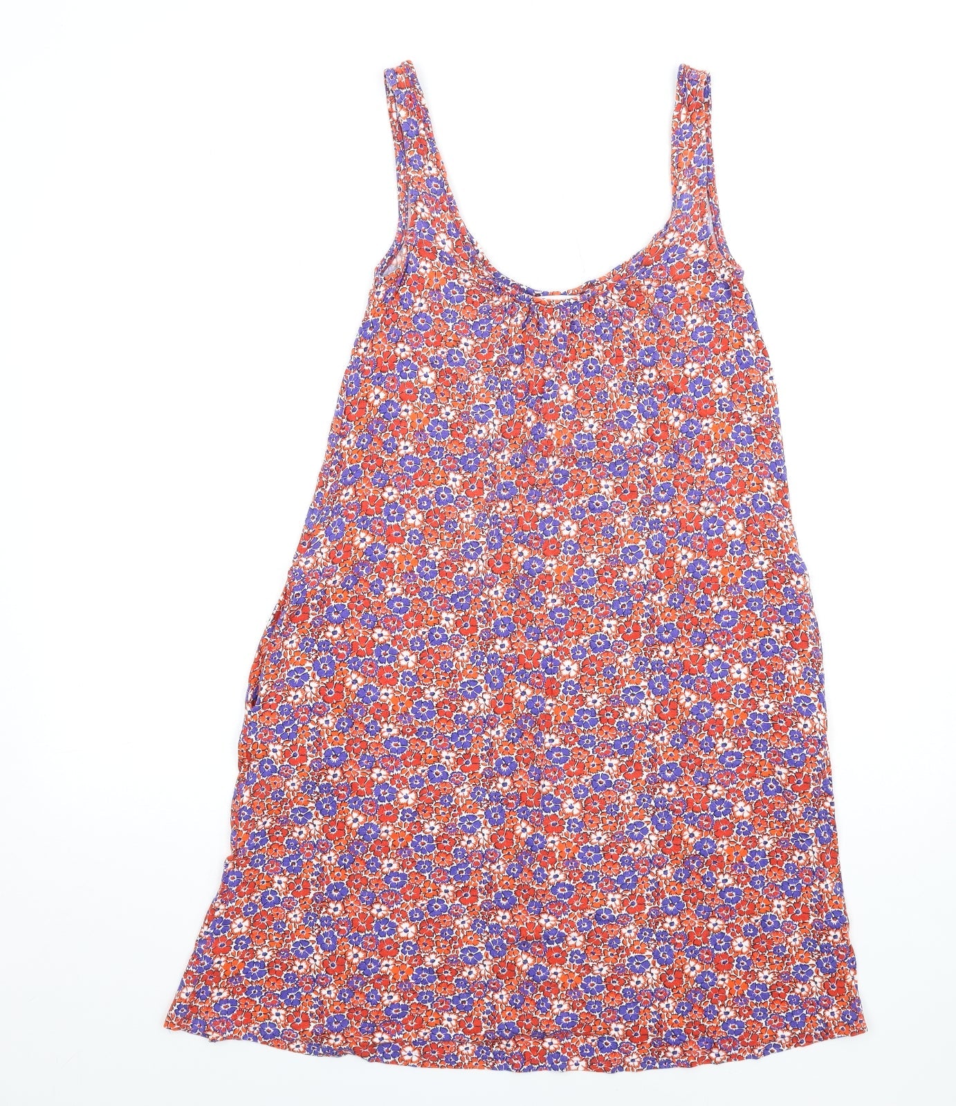 NEXT Womens Multicoloured Floral Viscose Tank Dress Size S Scoop Neck Pullover