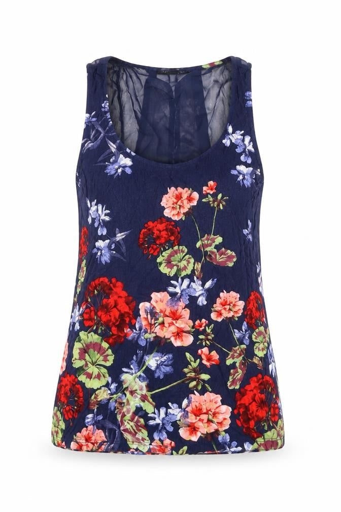 NEXT Womens Multicoloured Floral Viscose Basic Tank Size 6 Scoop Neck