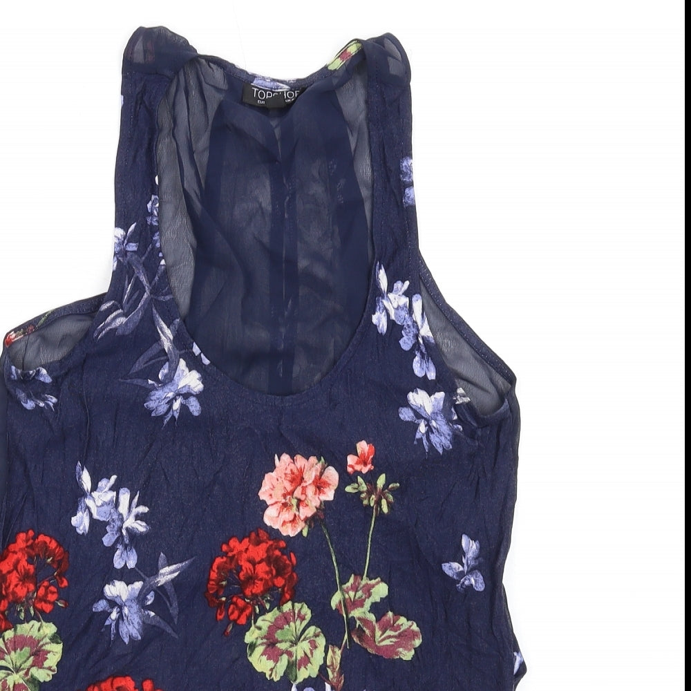 NEXT Womens Multicoloured Floral Viscose Basic Tank Size 6 Scoop Neck