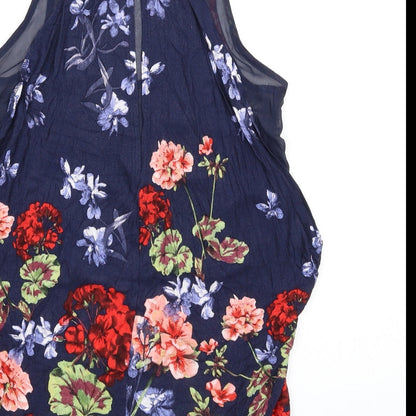Next Womens Multicoloured Floral Viscose Basic Tank Size 6 Scoop Neck