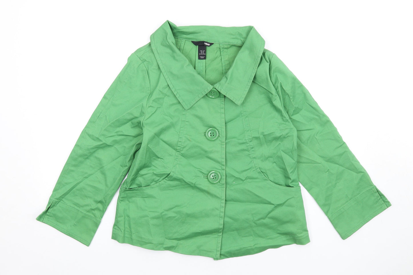 H&M Womens Green Jacket Size 12 Button