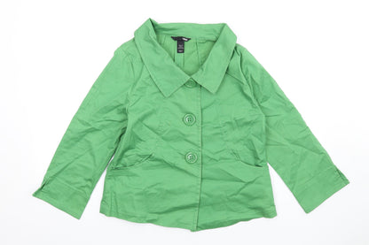 H&M Womens Green Jacket Size 12 Button