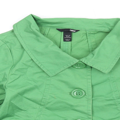 H&M Womens Green Jacket Size 12 Button