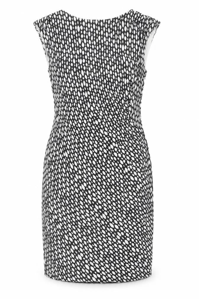 M&Co Womens Black Geometric Viscose Mini Size 16 Roll Neck Pullover