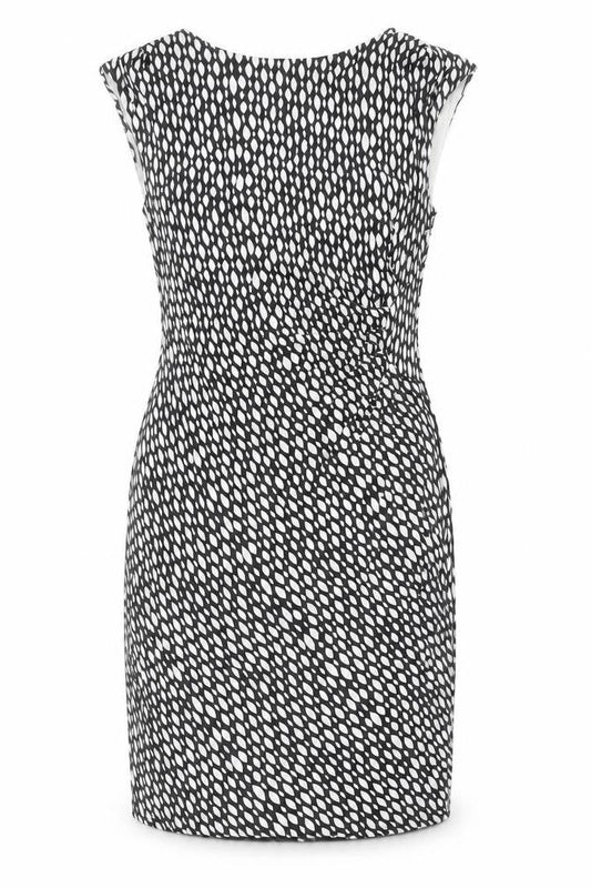 M&Co Womens Black Geometric Viscose Mini Size 16 Roll Neck Pullover