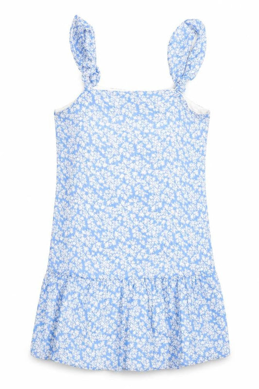New Look Womens Blue Floral Polyester A-Line Size 12 Square Neck Pullover