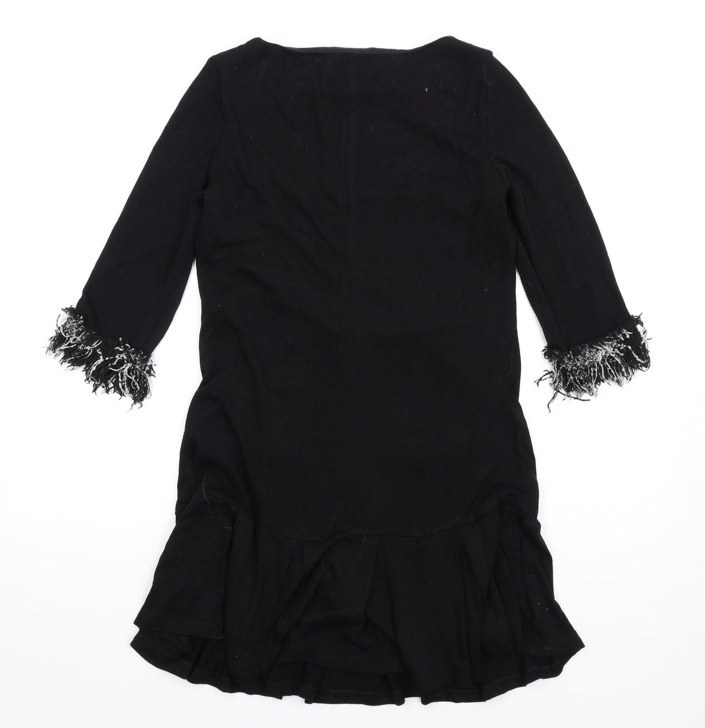 festa Womens Black Polyester A-Line Size 10 Round Neck Pullover