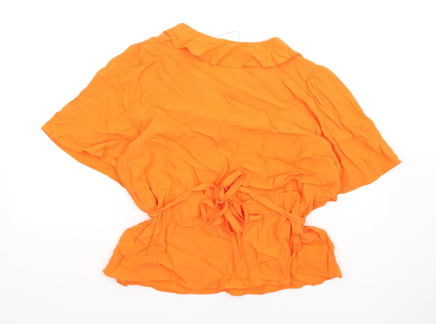 Marks and Spencer Womens Orange Viscose Basic Blouse Size 20 V-Neck